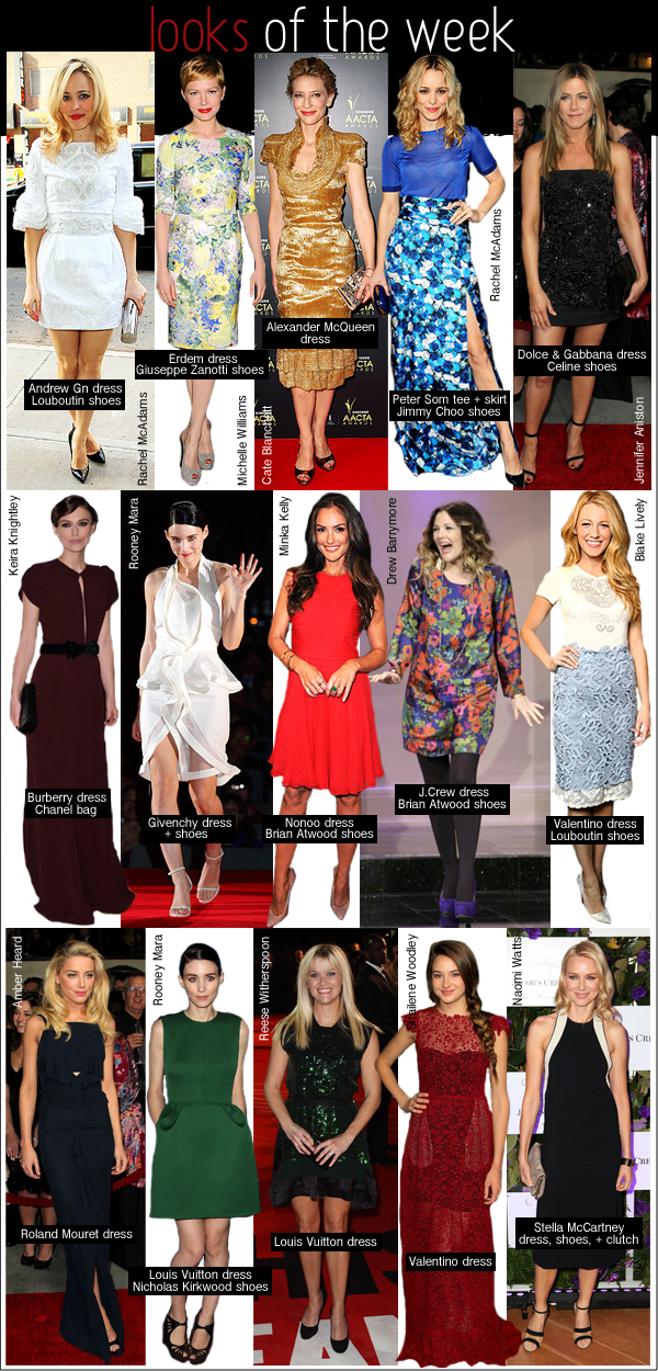 michelle williams erdem, keira knightley burberry, reese witherspoon louis vuitton