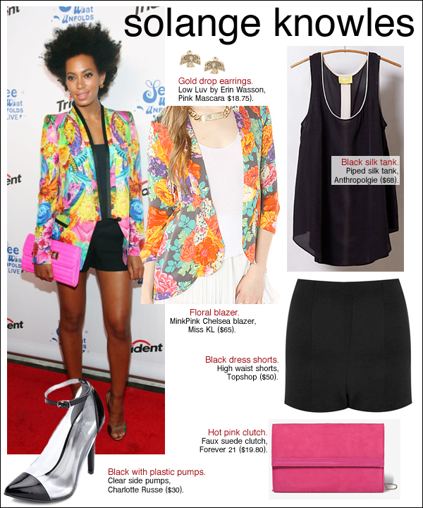 solange knowles style, solange knowles floral blazer, solange style