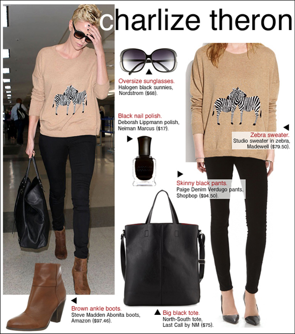 charlize theron madewell, charlize theron style, charlize theron hair